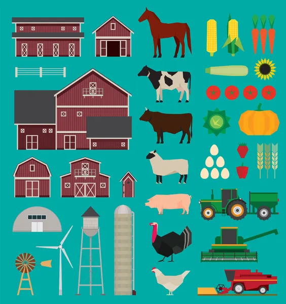 Kit d'infographie agricole — Image vectorielle