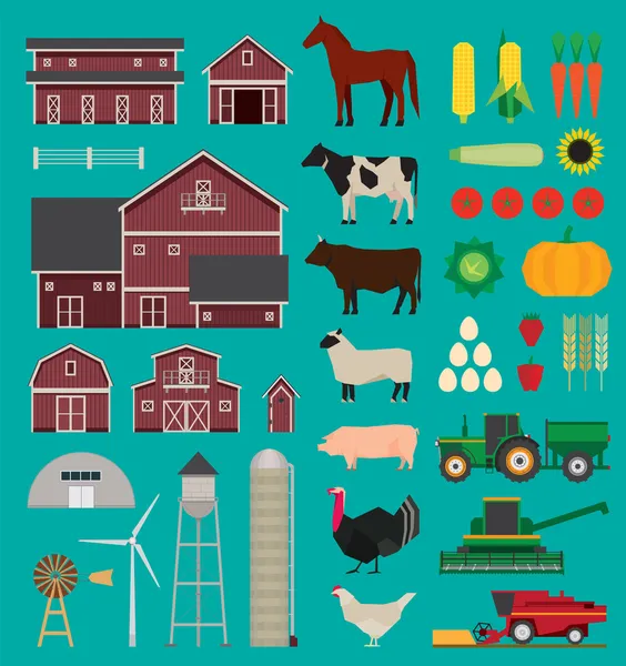 Farm infographic meghatározott — Stock Vector