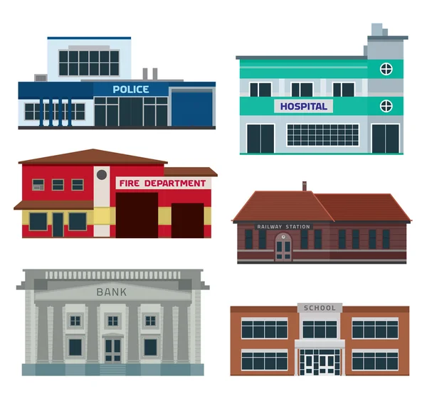 Service city buildings — Stock Vector