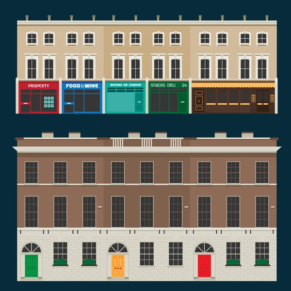 English terrace houses — Stock Vector