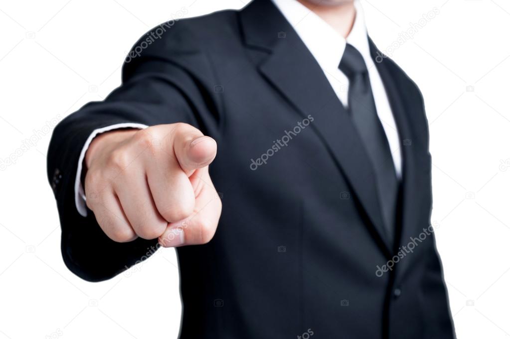 Businessman Pointing I want you isolated