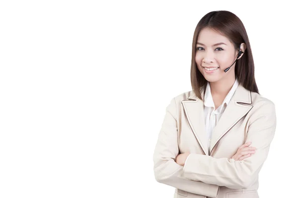 Call center woman customer service operator isolated — Stock Photo, Image