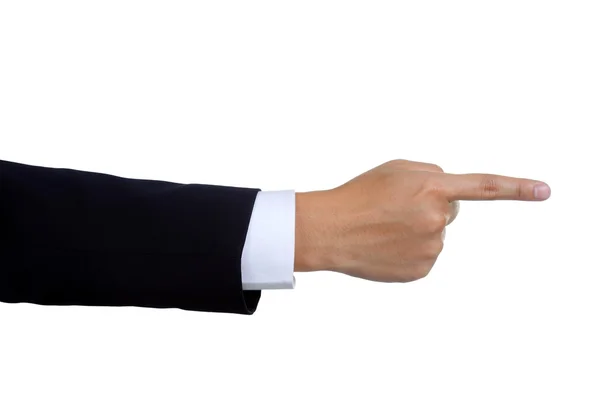 Znak ręką człowieka w komplet na białym tle — Zdjęcie stockowe