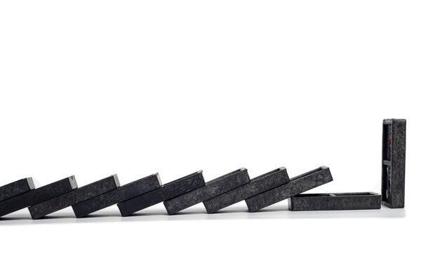 chain of domino stop isolated