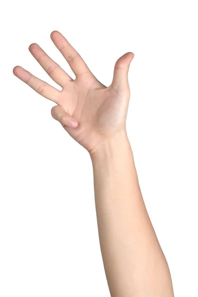 Hand sign posture number four isolated — Stock Photo, Image