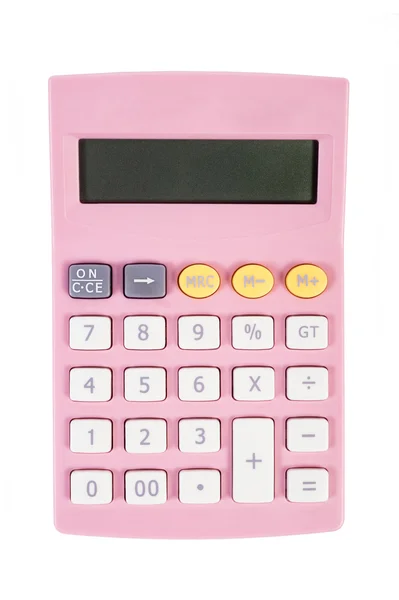Calcolatrice di affari rosa Fotografia Stock