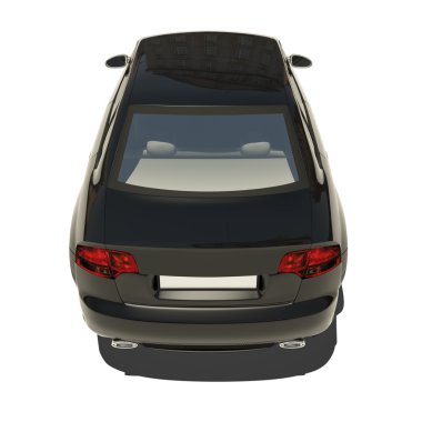 Alman siyah bir araba üzerinde beyaz izole