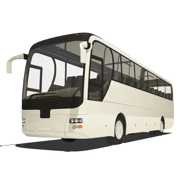 Bílá turistický autobus izolované — Stock fotografie