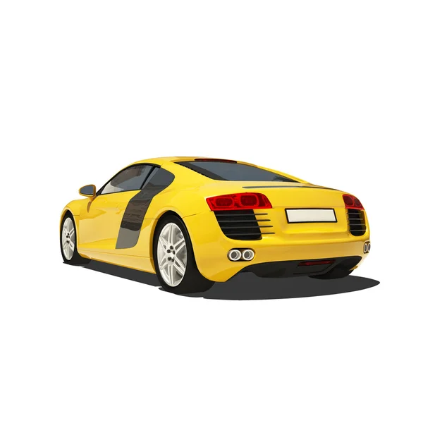 Supercarro amarelo isolado — Fotografia de Stock