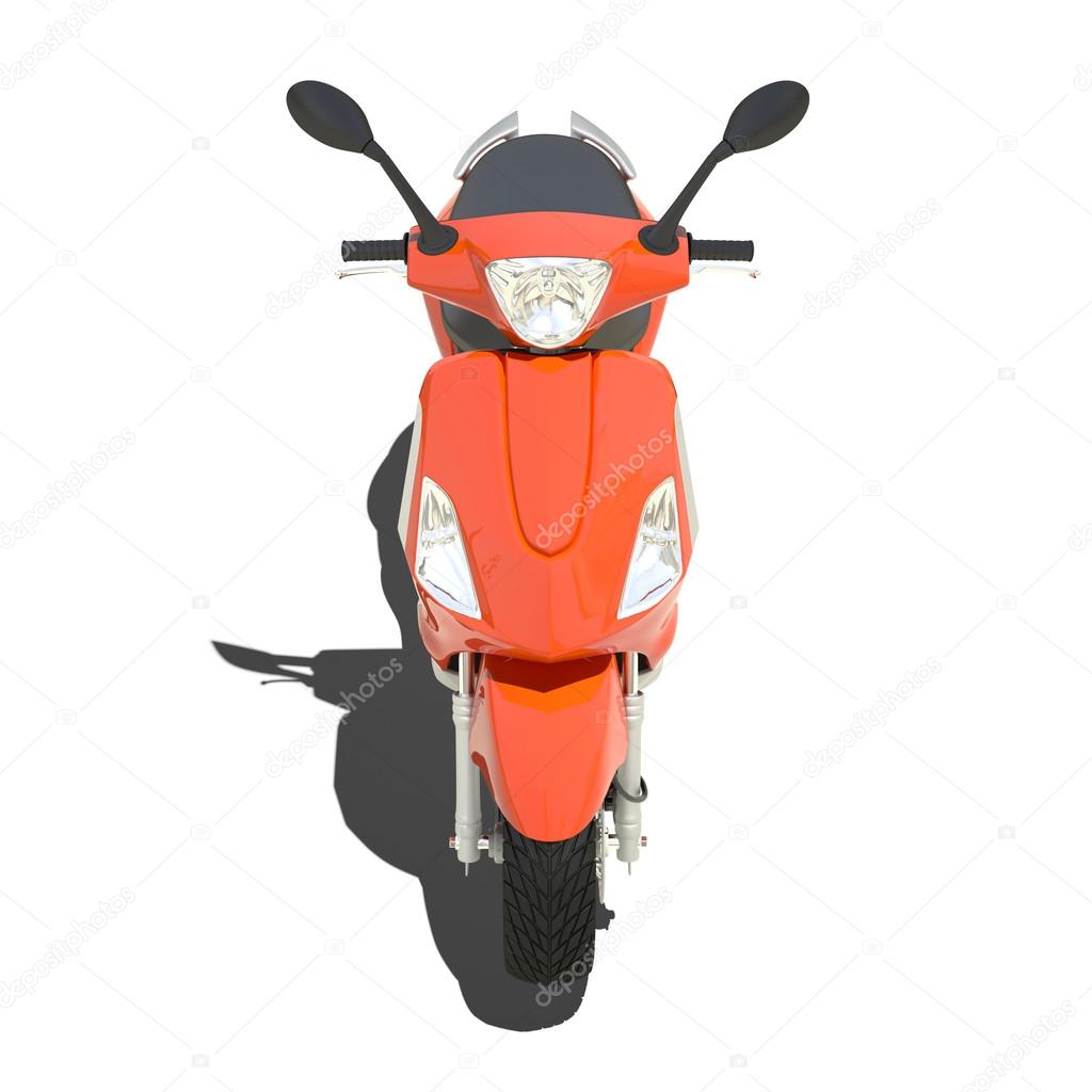 Orange scooter isolated