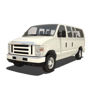 Beyaz minibüsü izole