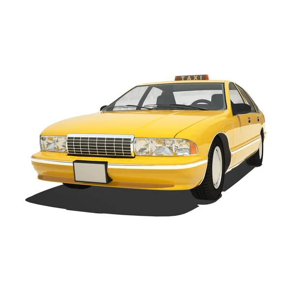 Yellow taxi isolated — Stock Photo, Image