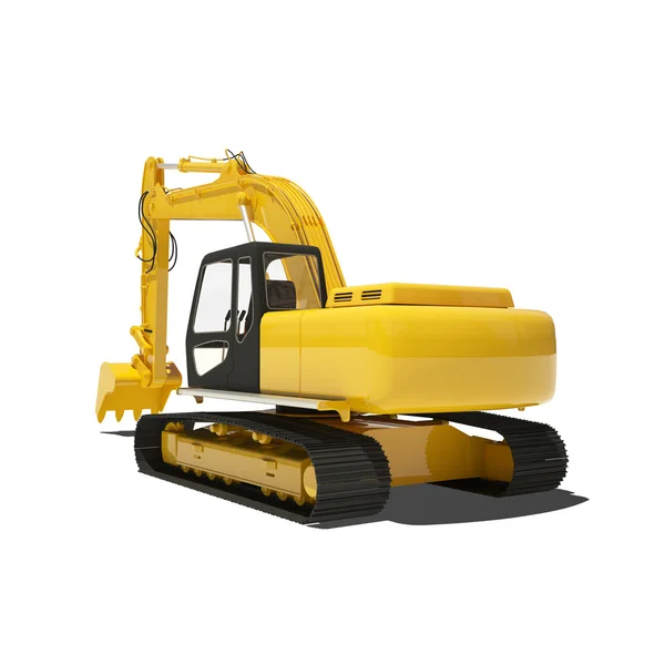 Yellow excavator isolated — Stock Photo, Image