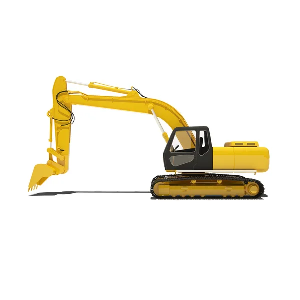 Yellow excavator isolated — Stock Photo, Image