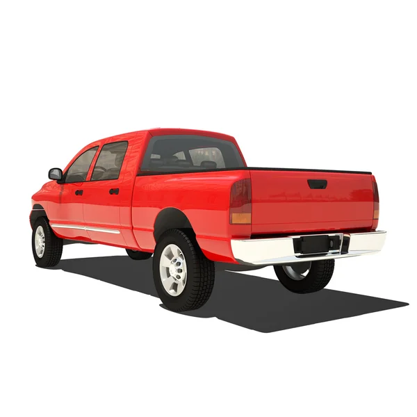 Piros pickup elszigetelt — Stock Fotó