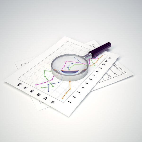 Magnifying Glass and Charts