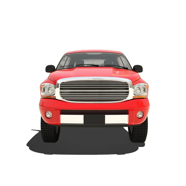 Rode pick-up geïsoleerd — Stockfoto