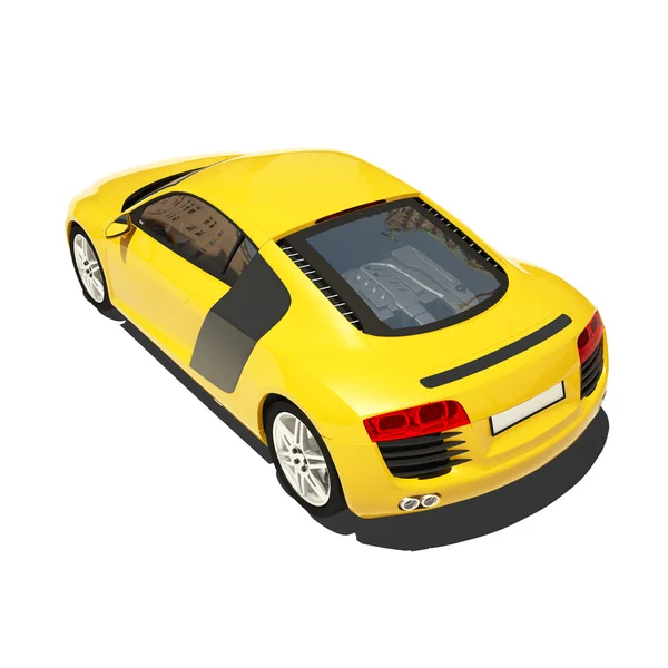 흰색 배경에 고립 된 노란색 슈퍼 자동차 — 스톡 사진