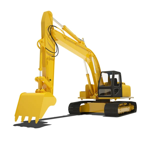 Yellow excavator isolated — Stock Photo, Image