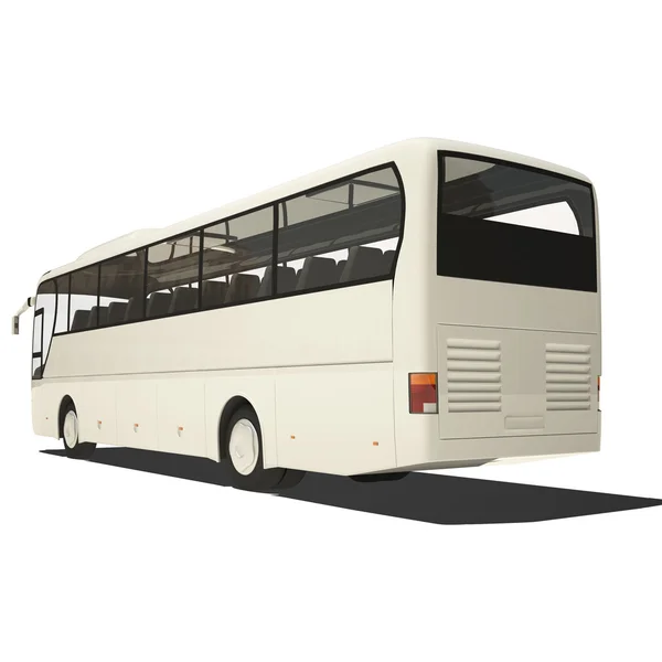 Beyaz Turist otobüsü izole