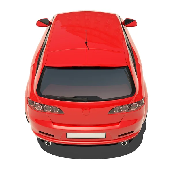 Carro vermelho isolado no fundo branco — Fotografia de Stock