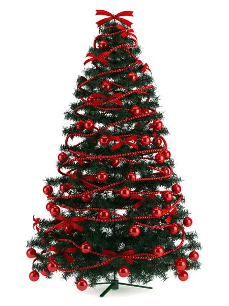 Bellissimo albero di Natale isolato su bianco — Foto Stock