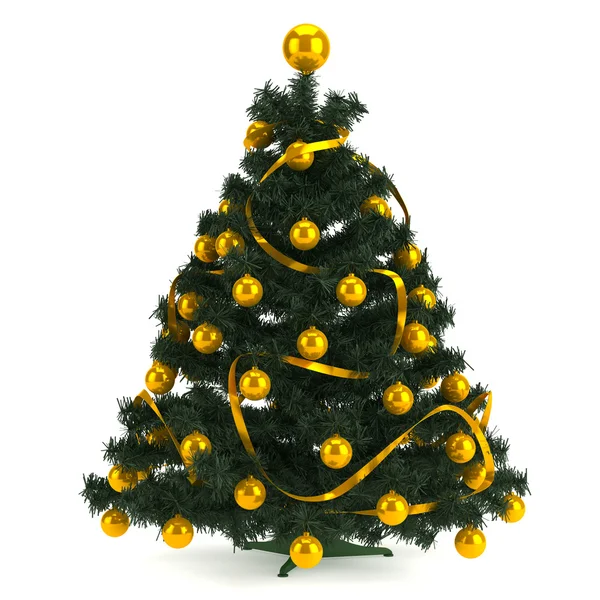 Krásný vánoční stromeček, izolované na bílém — Stock fotografie