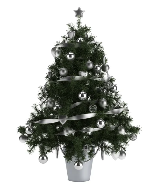 Beautiful christmas tree isolated on white — Stock Photo, Image