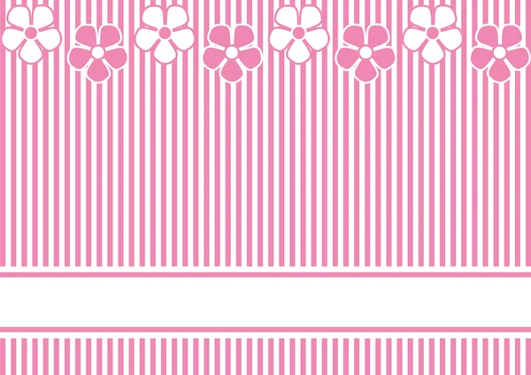 Background with pink stripes and flowers — Stock Vector