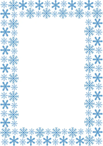 Marco con copos de nieve — Vector de stock