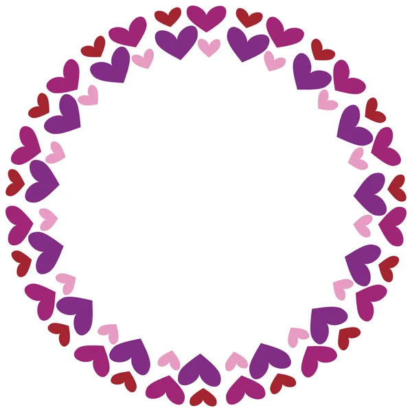 Round frame with hearts — Stock Vector