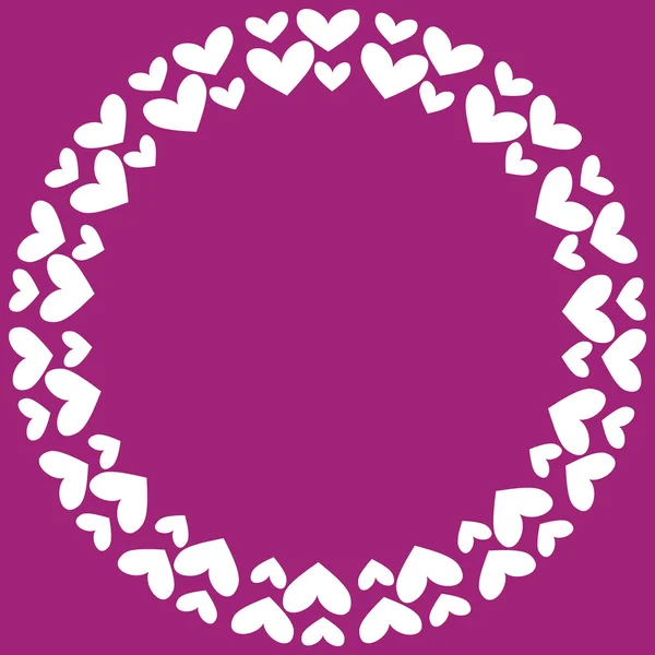 Round frame with hearts — Stock Vector