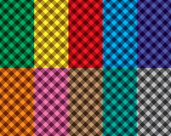 Checkered seamless patterns — Stock Vector