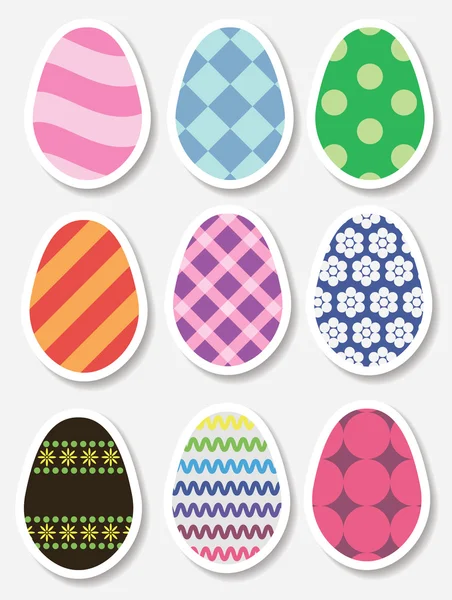 Set de pegatinas de huevo de Pascua. Ilustración vectorial — Vector de stock