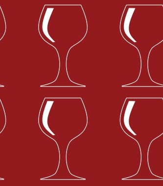 kırmızı cam siluetleri ile Seamless modeli. vektör çizim.