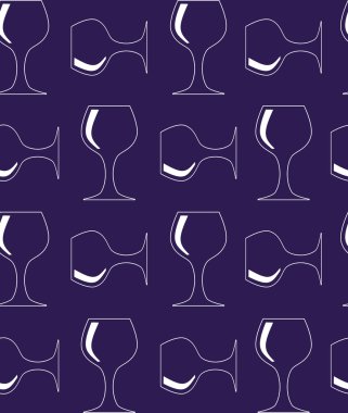 kırmızı cam siluetleri ile Seamless modeli. vektör çizim.