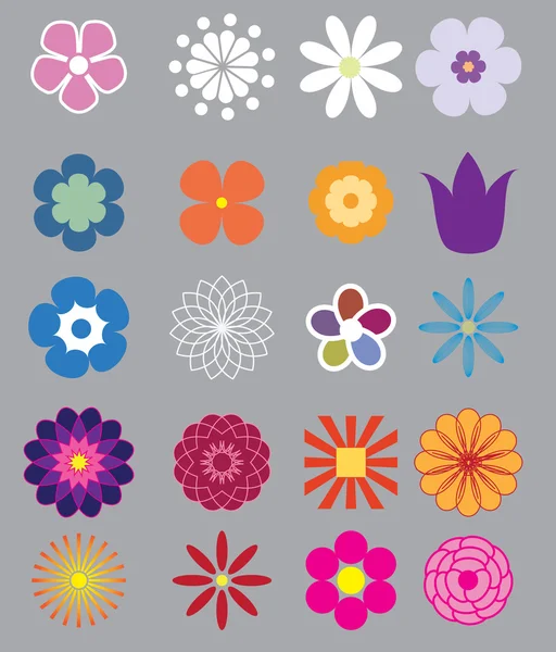 Set of vector flowers — Stock Illustration Set of vector flowers Royalty Free Stock Illustrations