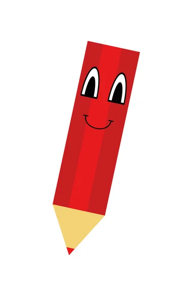 Red pencil cartoon — Stock Vector