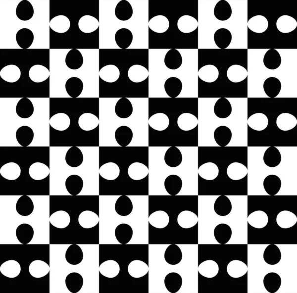 Black and white puzzle seamless pattern — Stock Vector