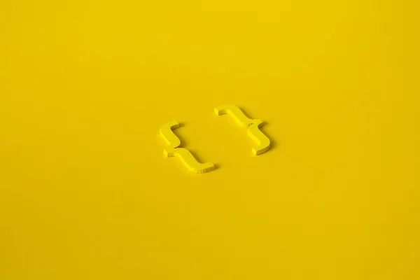 Sárga Szimbólum Konzol Sárga Háttér Másolás Helyet Közösségi Média Oktatási — Stock Fotó