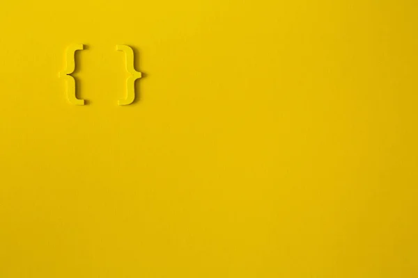 Sárga Szimbólum Konzol Sárga Háttér Másolás Helyet Közösségi Média Oktatási — Stock Fotó