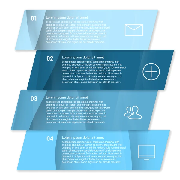 Design moderno Layout del modello infografico in stile minimale. Infografica, banner numerati, linee orizzontali di ritaglio, vettore grafico o di layout del sito web con icone . — Vettoriale Stock