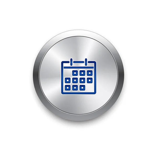 Calendar icon. Vector metal app button — Stock Vector
