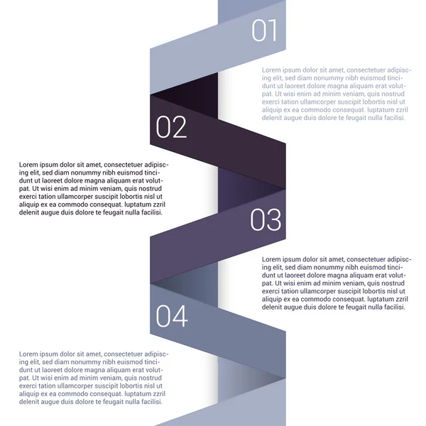 Conception moderne Modèle infographique de style minimal mise en page. Infographie, bannière numérotée, lignes de découpe horizontales, vecteur graphique ou de mise en page de site Web . — Image vectorielle