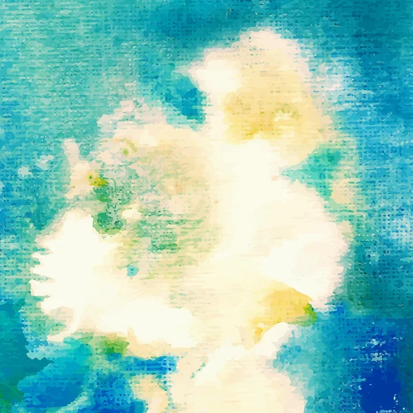Blauer Aquarell-Hintergrund, Vektorillustration, Flecken Aquarelle Farben nass auf nassem Papier. — Stockvektor