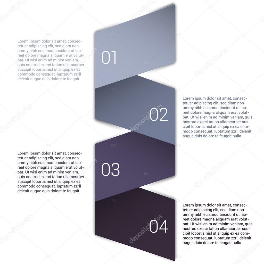 Modern Design Minimal style infographic template layout. Infographics, numbered banner, horizontal cutout lines, graphic or website layout vector.
