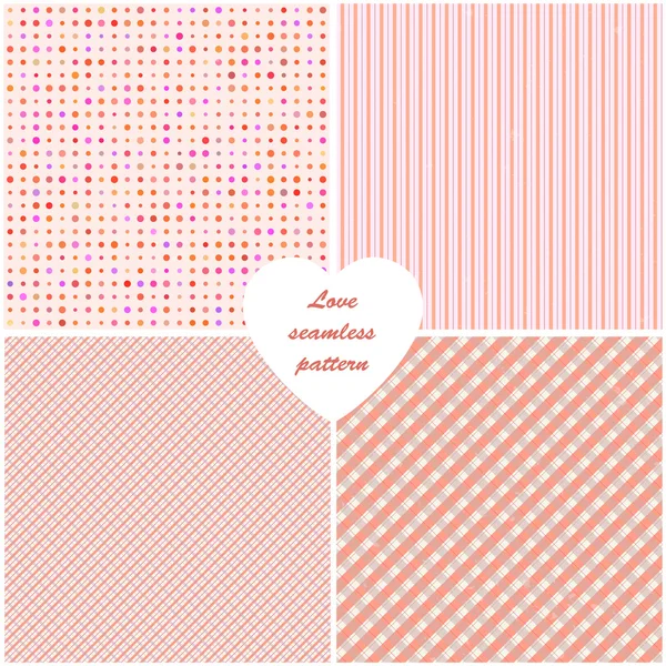 Pink vintage background set with seamless pattern. Vector illustration. — Stock Vector