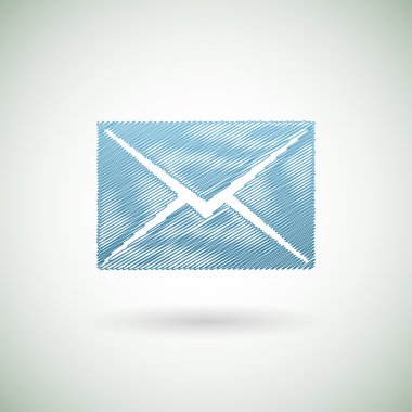 açık renkli üzerinde mavi bir zarf içerisinde. vektör.