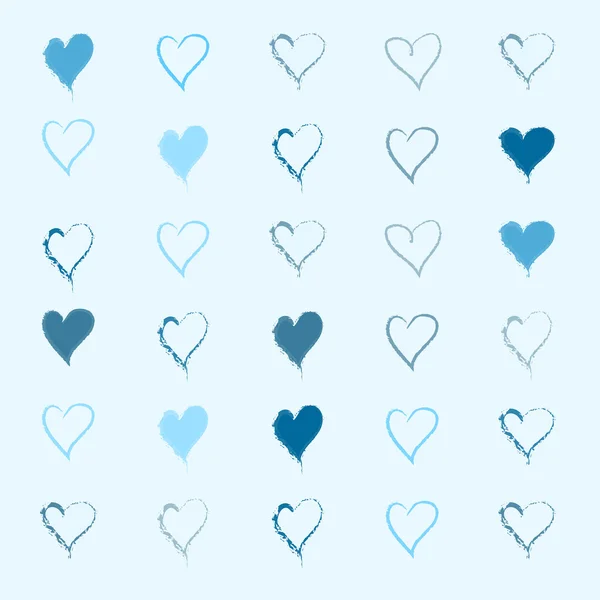 Cartoon hearts pattern. Hand draw hearts. Vector. — Stock Vector