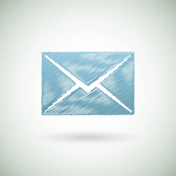 Blue envelope on light background. Vector. — Stock Vector